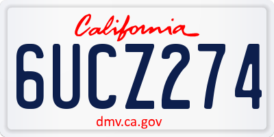 CA license plate 6UCZ274