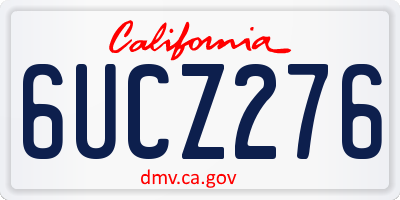 CA license plate 6UCZ276