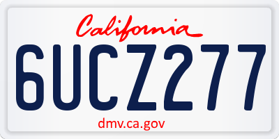 CA license plate 6UCZ277