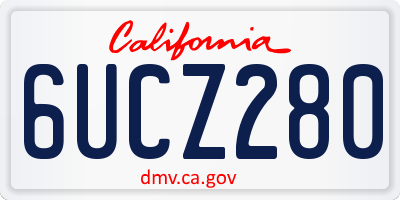 CA license plate 6UCZ280