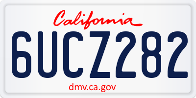 CA license plate 6UCZ282