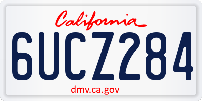 CA license plate 6UCZ284