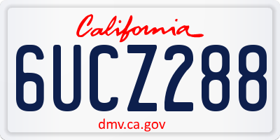 CA license plate 6UCZ288