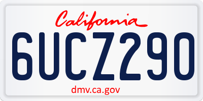 CA license plate 6UCZ290