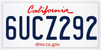 CA license plate 6UCZ292