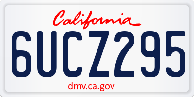 CA license plate 6UCZ295