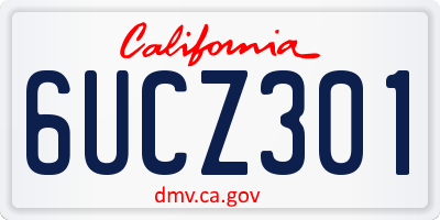 CA license plate 6UCZ301