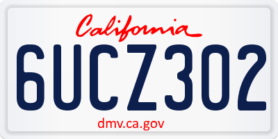 CA license plate 6UCZ302