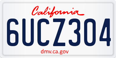 CA license plate 6UCZ304