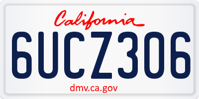 CA license plate 6UCZ306