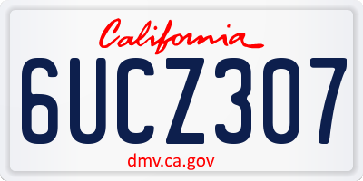 CA license plate 6UCZ307