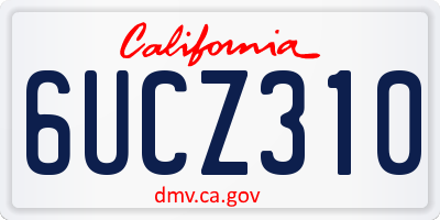 CA license plate 6UCZ310