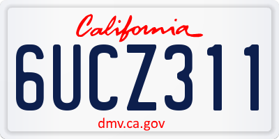 CA license plate 6UCZ311