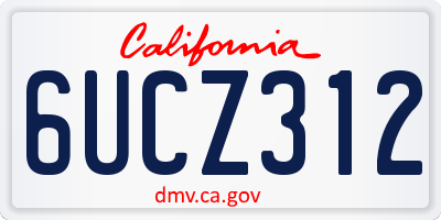 CA license plate 6UCZ312