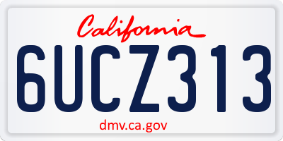 CA license plate 6UCZ313