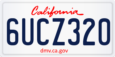 CA license plate 6UCZ320