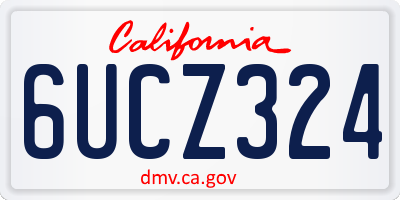 CA license plate 6UCZ324