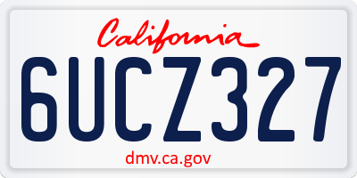 CA license plate 6UCZ327