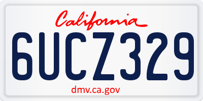CA license plate 6UCZ329