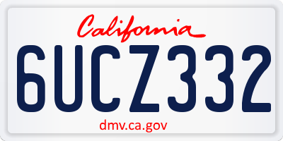 CA license plate 6UCZ332