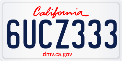 CA license plate 6UCZ333