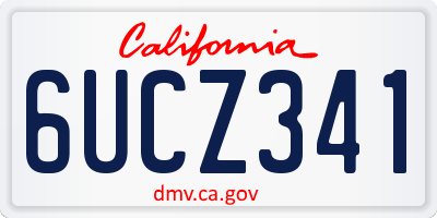 CA license plate 6UCZ341