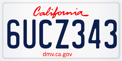 CA license plate 6UCZ343