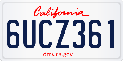CA license plate 6UCZ361