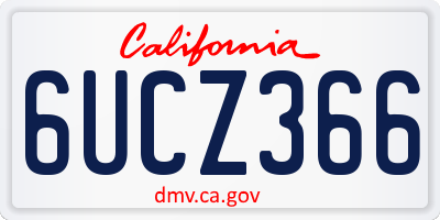 CA license plate 6UCZ366