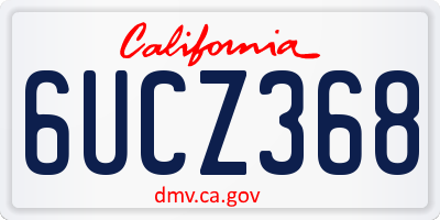 CA license plate 6UCZ368