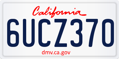 CA license plate 6UCZ370