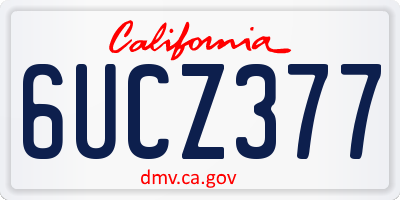 CA license plate 6UCZ377