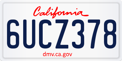 CA license plate 6UCZ378