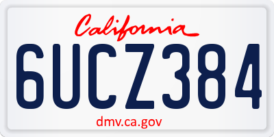 CA license plate 6UCZ384