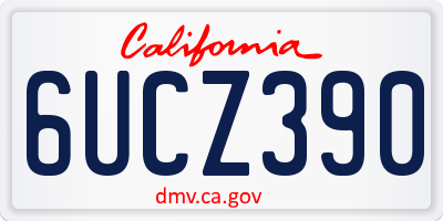 CA license plate 6UCZ390