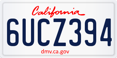 CA license plate 6UCZ394