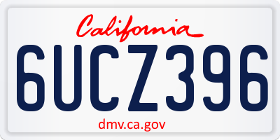 CA license plate 6UCZ396