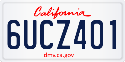 CA license plate 6UCZ401