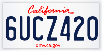 CA license plate 6UCZ420