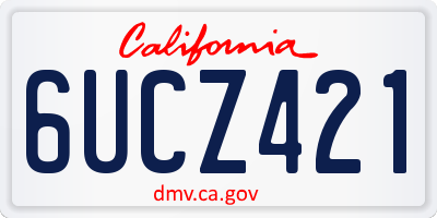 CA license plate 6UCZ421