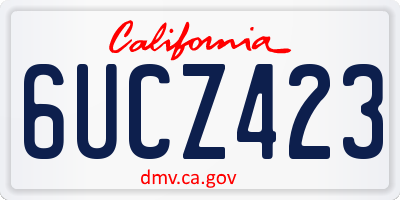 CA license plate 6UCZ423