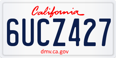 CA license plate 6UCZ427