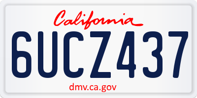 CA license plate 6UCZ437