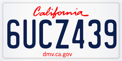 CA license plate 6UCZ439