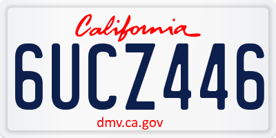 CA license plate 6UCZ446