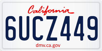 CA license plate 6UCZ449