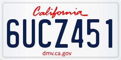 CA license plate 6UCZ451