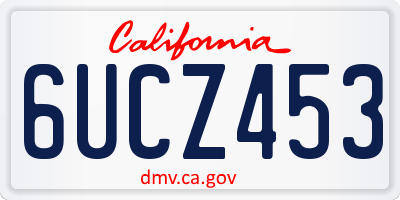 CA license plate 6UCZ453