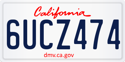 CA license plate 6UCZ474