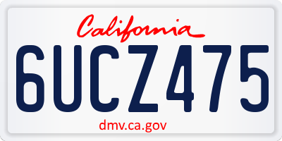 CA license plate 6UCZ475